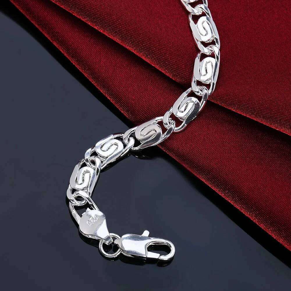fashion beautiful 925 silver Solid bracelet for women men chain charm classic wedding gift high quality jewelry wholesale LH008 Z260313