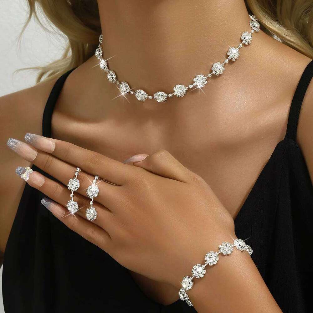 4PC Women's Claw Chain Series Sunflower Flower Earrings Necklace Bracelet Jewelry Set Wedding Party Accessories Z260313
