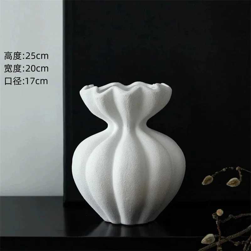 French Ceramic Vase Minimalist Floral Vessel Table Centerpiece Home Decor For Women Gift For Anniversary Birthday Y260314