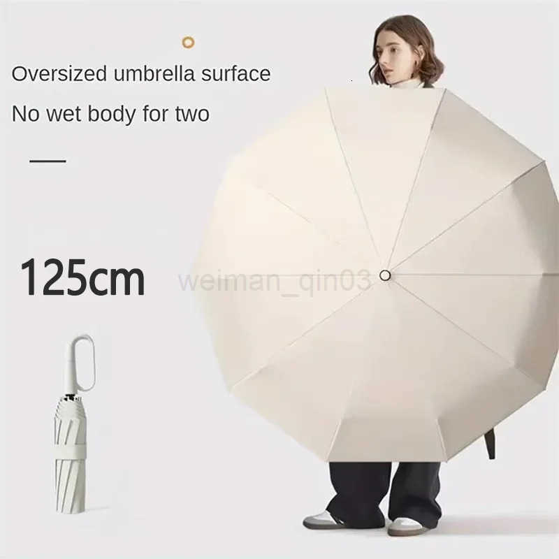Folding Automatic Umbrella 125cm Large Size Reinforced Version Sturdy Windproof UV Shield Portable Suitable for Going Out H260314