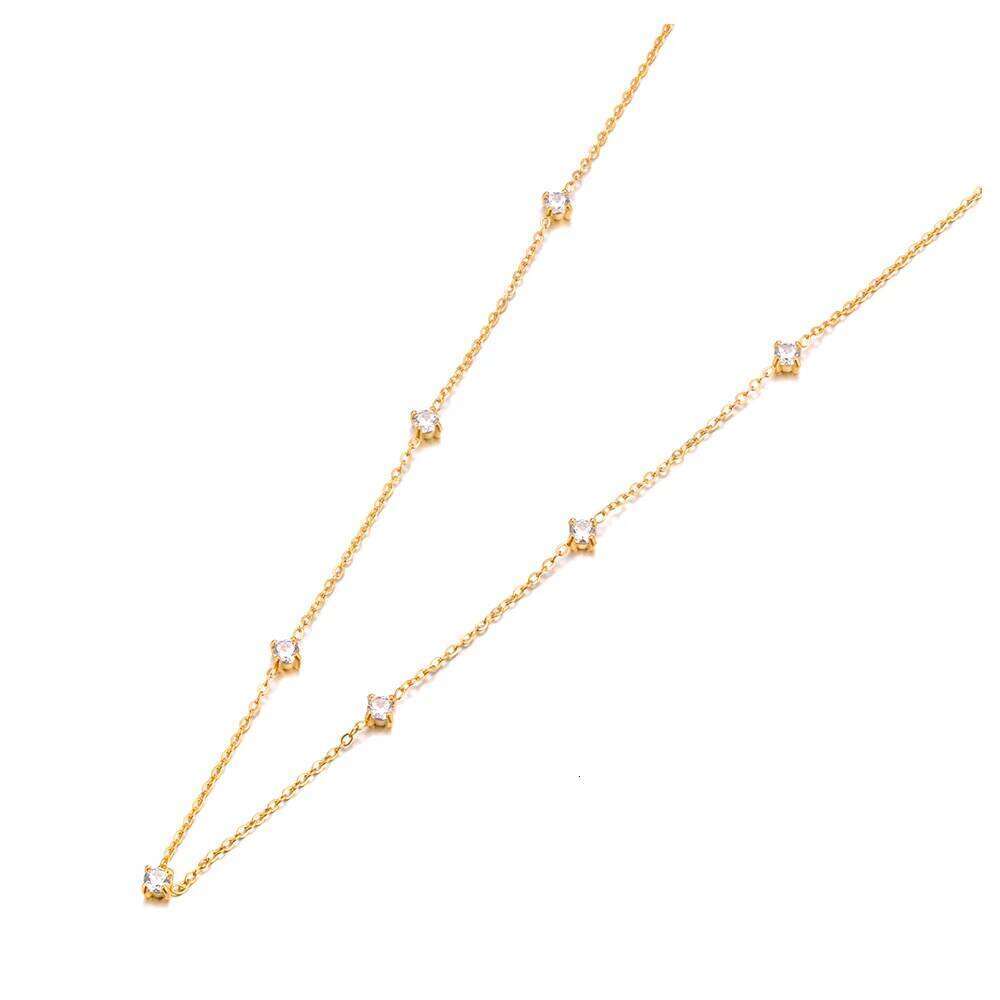 Lokaer Classic Small Dainty Cubic Zirconia Chain Bracelets for Women 18K Gold Plated Stainless Steel Wedding Jewelry B24059 Z260313