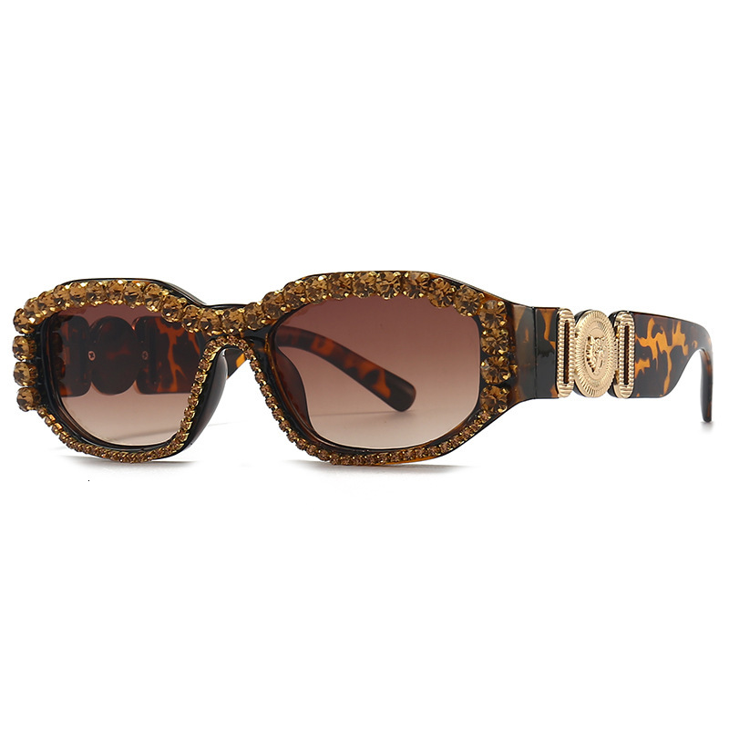 Luxury Brand Designer Sunglasses 76003 New European And American Fashion Rhinestone Women's Sunglasses Beauty Head Hip Hop Sunglasses