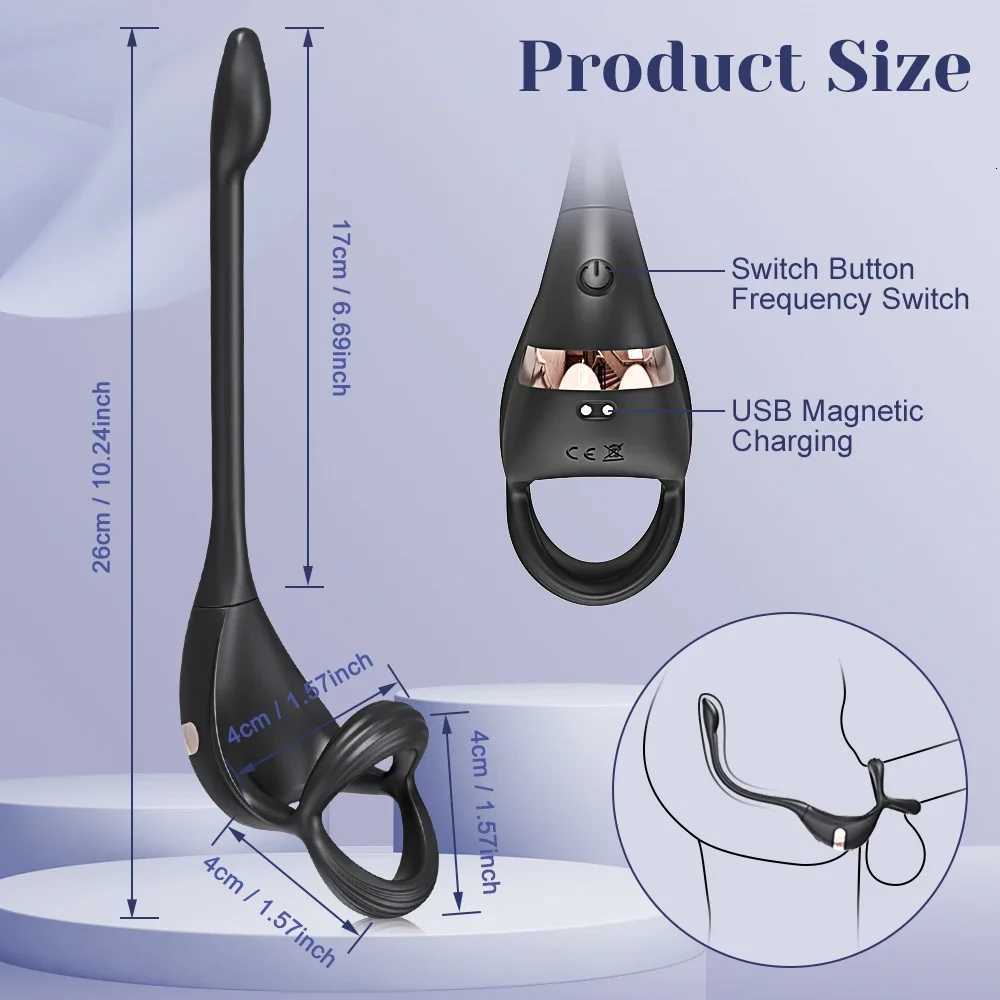 Vibrating Cock Ring Male Prostate Massager Stimulator for Men APP Control Sex Toy for Couples Anal Vibrator Penis Ring Butt PlugXJ260314