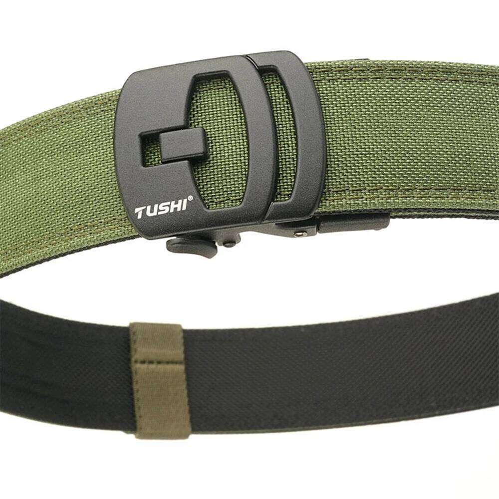 TUSHI Brand 3.8 Casual Outdoor EDC Dual Use Training Men's Buckle Thickened Hardened Double Layer Hanging Gun Belt Z260226