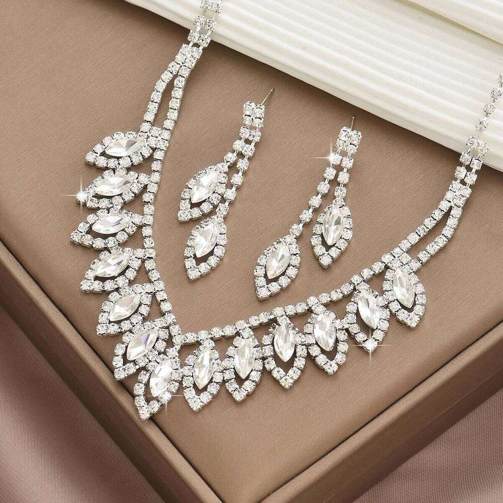 3PC Women's Fashion Design Water Drop Necklace Earrings Jewelry Set Suitable for Wedding, Party, Festival Gifts Z260313