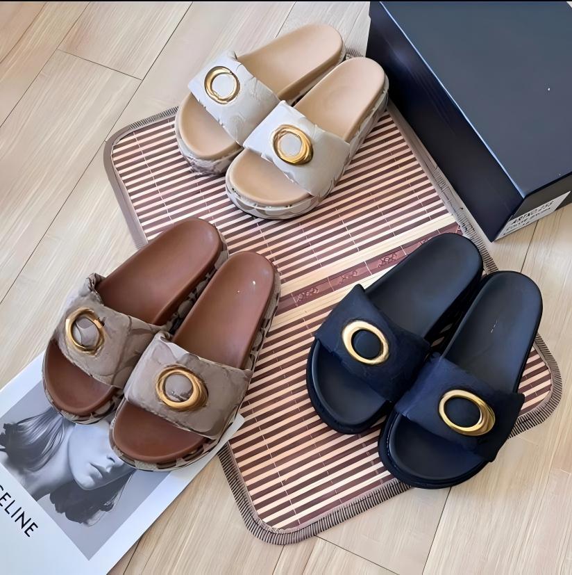 Designers Sandals Luxury Slide Interlocking Women Ladies Hollow new color Platform Slippers Women Slide Sandals Fashion Classics Retro Lovely Beach Sandals ty123