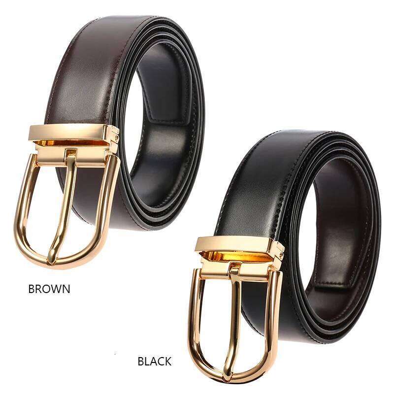 VATLTY Official Authentic New Leather Belts for Men Gold Simple Metal Buckle Natural Cowhide Men's Casual Business Belt Z260226