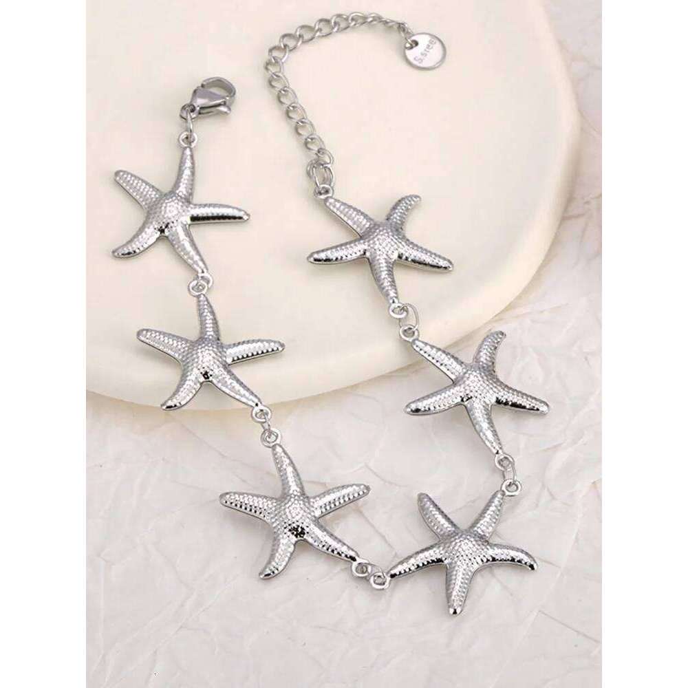 Stainless Steel Fashion Ocean Style Metal Starfish Chain Bracelet Waterproof Accessories Holiday Jewelry for Women Drop Shipping Z260313