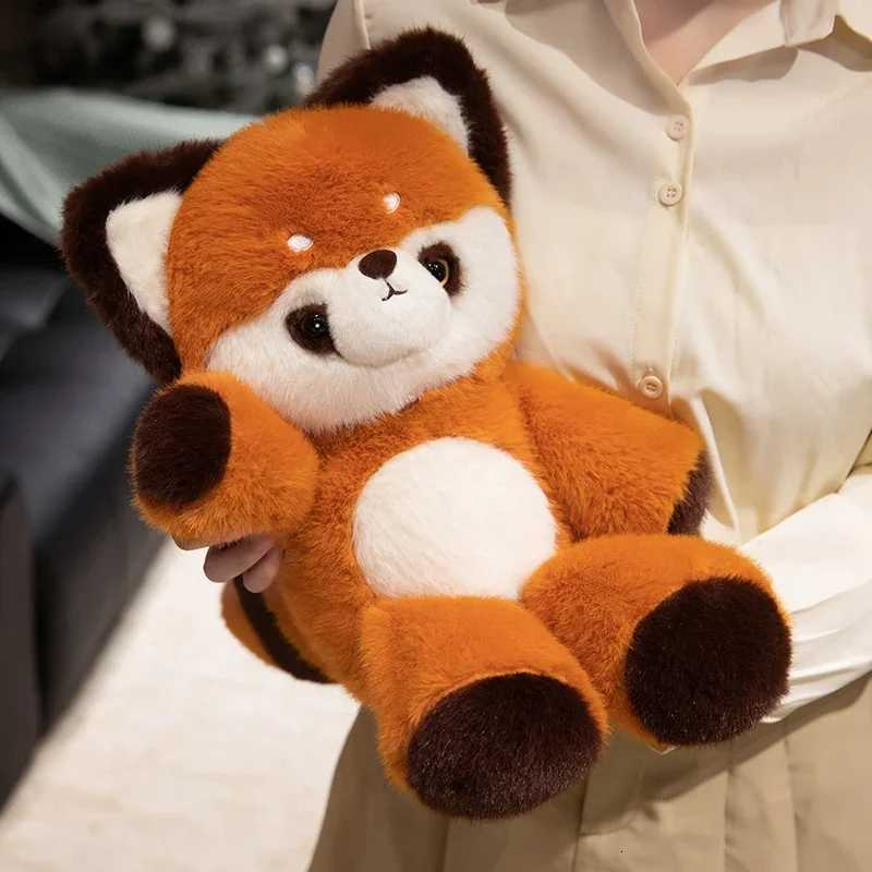 Running Raccoon Cat Plush Toys Cozy Fluffy Cartoon Red Panda Kitten Doll Warm Hugging Animal Doll Cuddly Children Birthday Gift Y260314