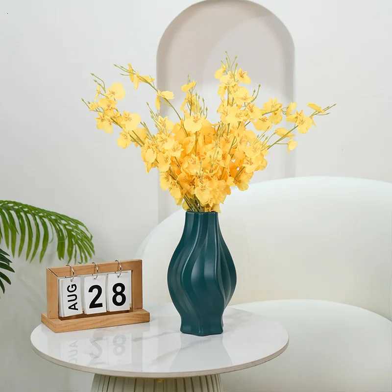 Nordic Flower Vase Durable Plastic Vase Ornaments Table Centerpieces Flower Arrangement Home Living Room Wedding Decoration Y260314