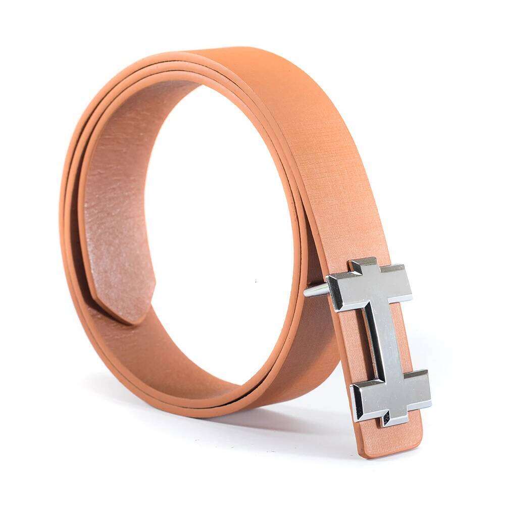 ECHAIN Vintage Luxury Belts Men High Quality Male Women Belt PU Leather H Buckle Strap for Jeans 105cm Z260226
