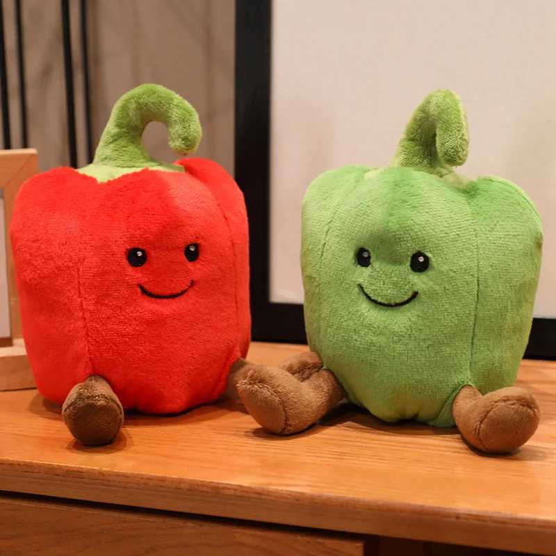 Creative Cartoon Colored Pepper Plush Toy Stuffed Cozy Smile Vegetable Doll Cute Desktop Companion Office Gift Y260314