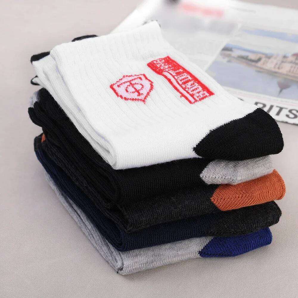 5/10Pairs Breathable Cotton Sports Stockings Bamboo Fiber Autumn and Winter Men Socks Sweat Absorption Deodorant BusinessSox Z260314