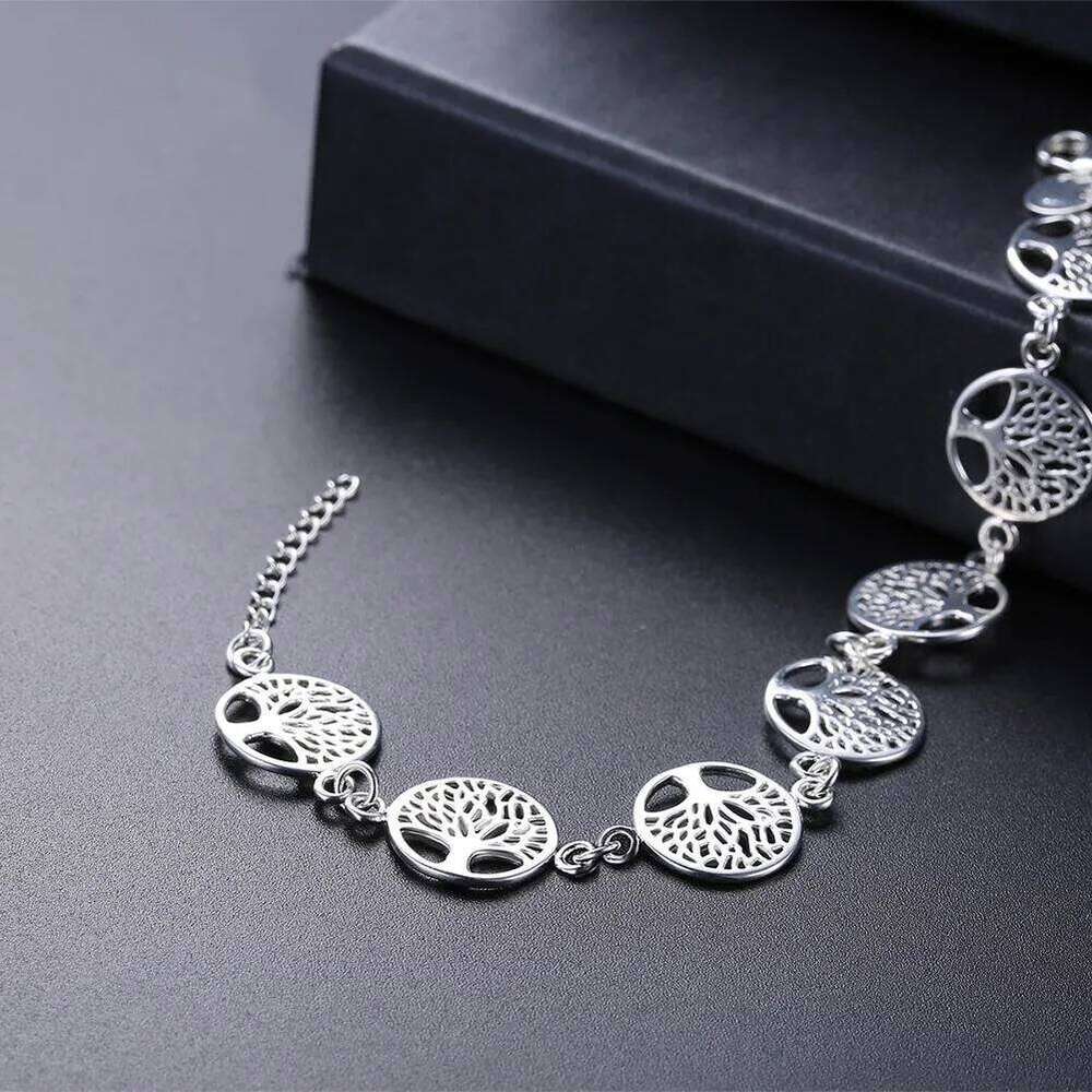 URMYLADY New wedding 925 sterling silver bracelet beautiful Tree flowers for women classic fashion jewelry wholesale 20CM Noble Z260313