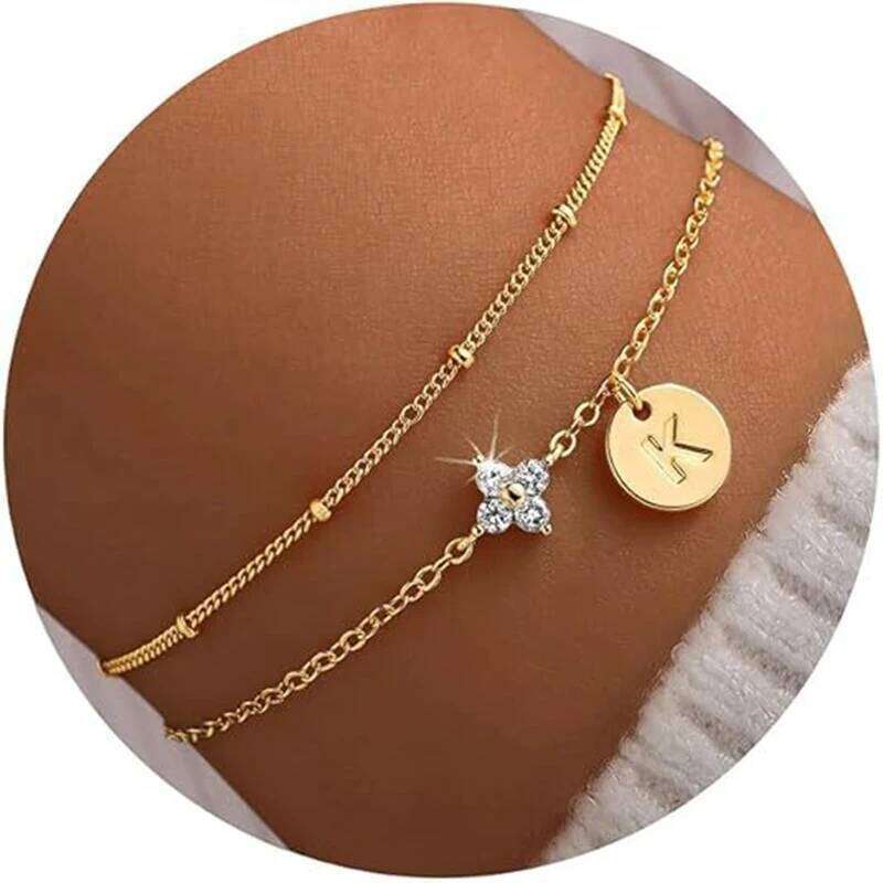 New 925 Sterling Silver Personality Charm Double Letter Bracelet Birthday Gift for Women's Exquisite Jewelry Z260313