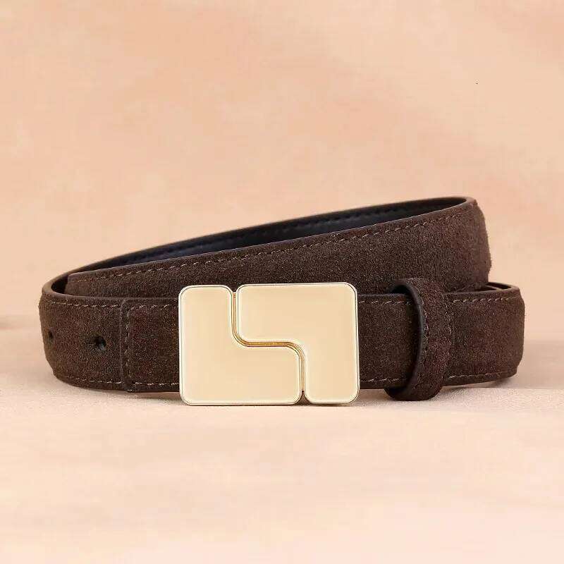 High-quality, simple design, genuine cowhide suede belt, elegant women's leather belt Z260226