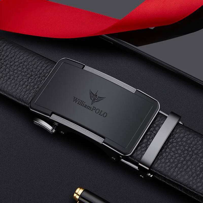 Men's leather with automatic buckle, casual pants fashionable high-end belt, business waist belt Z260226