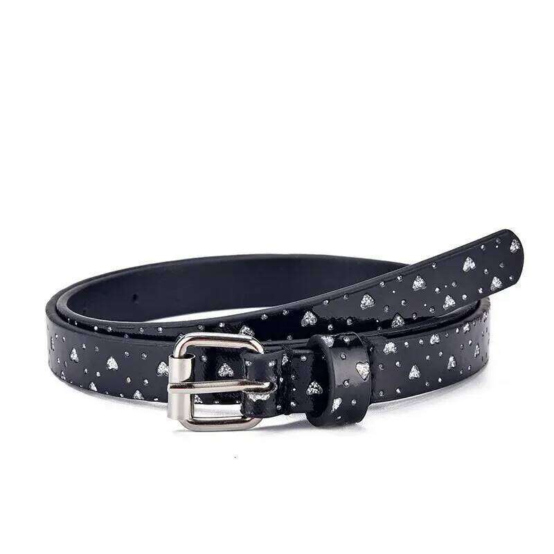 1pc New Children's Fashion Glitter Thin Casual Trend Youth Primary School Boys and Girls' Belts Jeans Short Belt Z260226