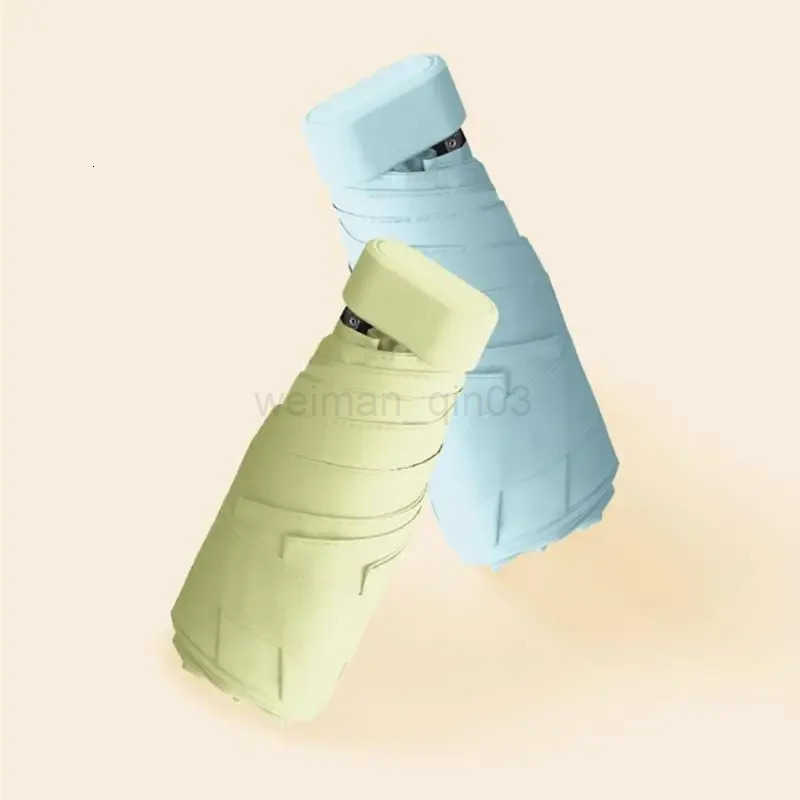 1pc Popular Multi-color Folding Portable Mini Pocket Umbrella Six-fold Umbrella Rainy And Sunny Dual-use Umbrella H260314