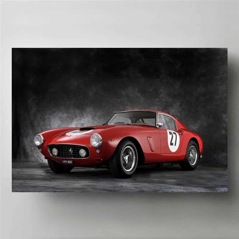 Supercars Posters Ferraris 250 GTO Sport Car Retro Car Picture Print And Poster Wall Art Canvas Painting for Home Decor Unframed D260314