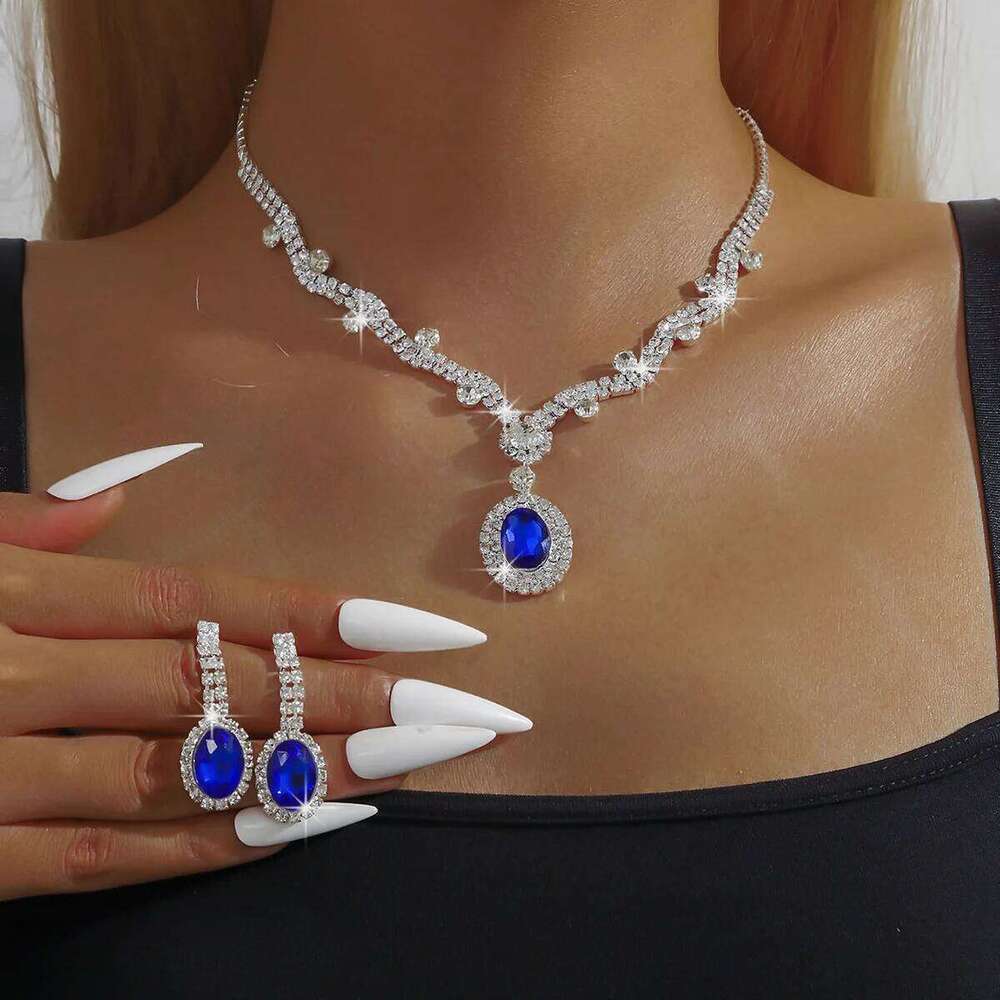 3PC Women's Fashion Geometric Round Necklace Earrings Jewelry Set Wedding Banquet Party Holiday Gifts Z260313