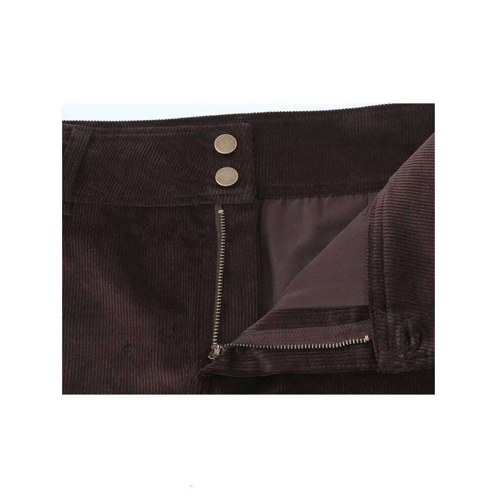 TFMLN Women Vintage Short Skirts Simple Slim Fit Mini With Pockets Spring Autumn Fashion Casual Zipper Skirt Ladies Z260314