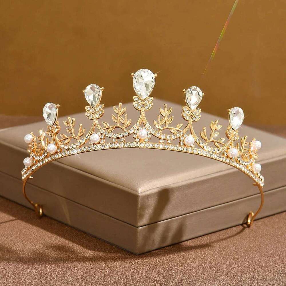 Ladies' Fashion Design Water Drop Geometric Necklace Earrings Crown Jewelry Set Wedding Party Festival Gift Z260313