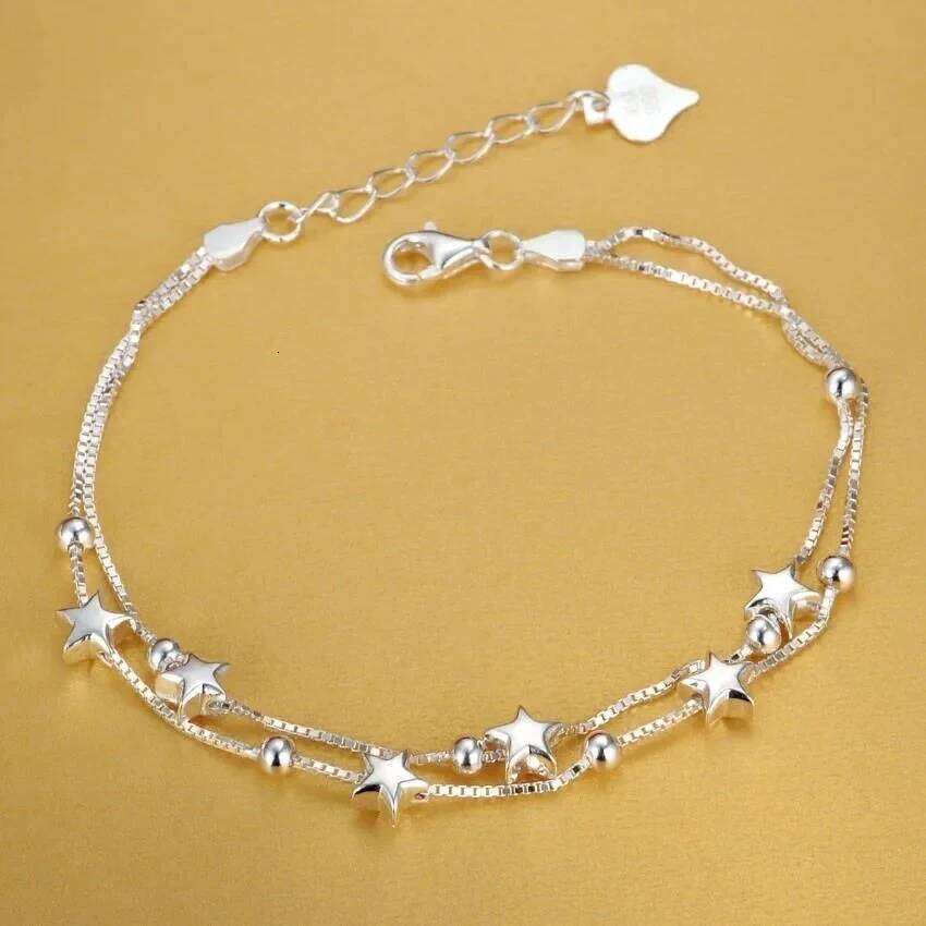 Fine 925 sterling silver Chain stars Bracelets for women Charms fashion party Wedding Jewelry Holiday gifts Z260313