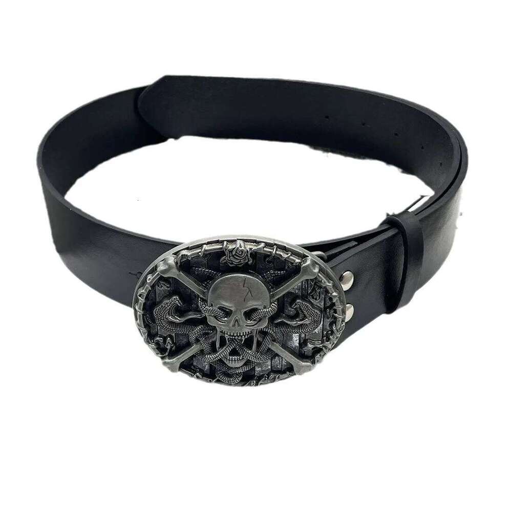 Punk Belts For Women High Quality Luxury Brand Skull with knife Rivet Unisex Waist Men Waistband Goth Belt for Jeans Z260226