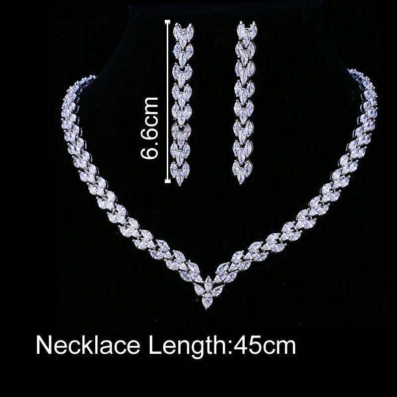 Emmaya Exquisite Cubic Zirconia Wedding Party Jewelry Set Gold Color High Quality CZ Bridal Necklace Earring Z260313