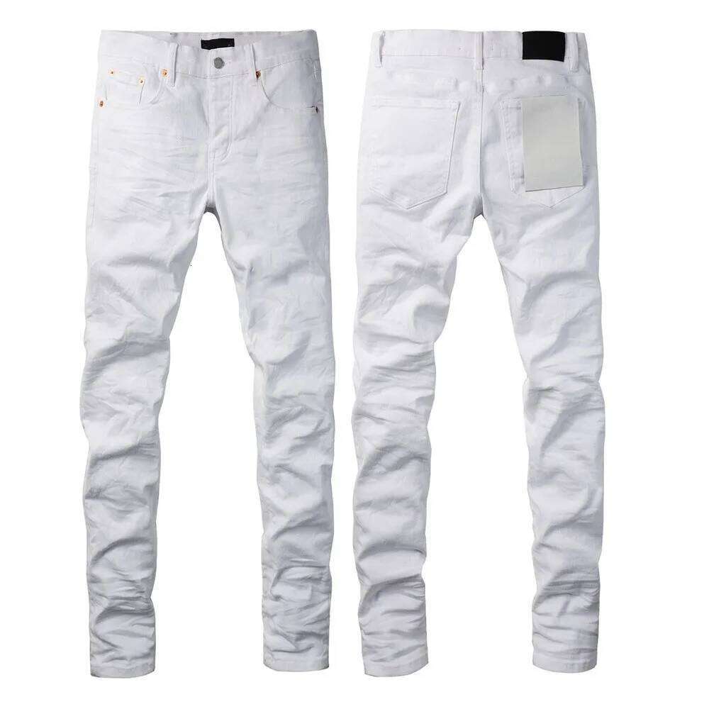 Men Fashion High Street Classic style Low Rise Skinny Jeans White Paint Distressed Repaired Top Quality Denim Pants Brand 26H0314
