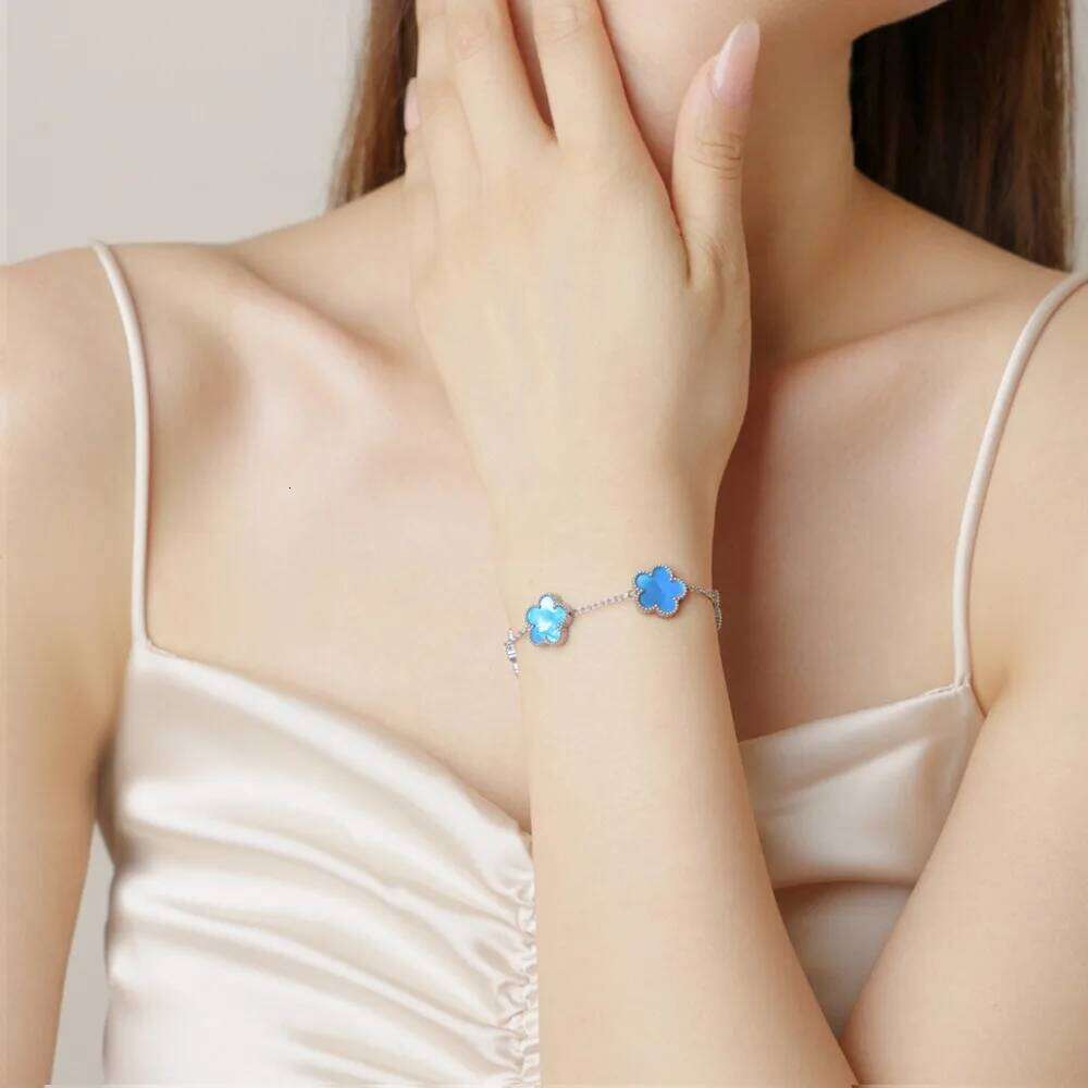 Titanium Steel Five-Leaf Clover Flower Bracelet For Women Adjustable Design Luxury High-End Fashion Fadeless Party Jewelry Gifts Z260313