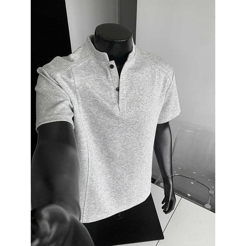 Summer Designer T-shirt Trendy Fashionable Stand Polo Collar Short Sleeve Men's Designer Hoodie Trendy Casual Loose Simple