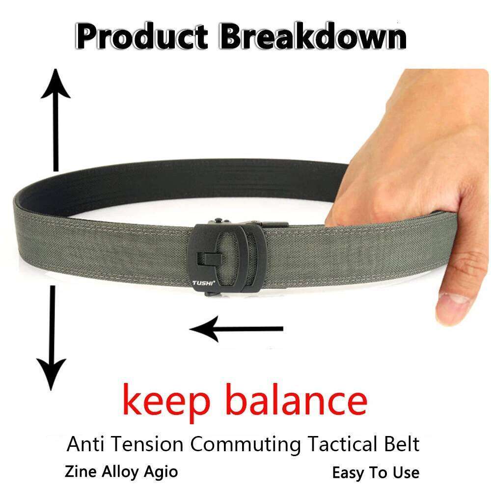 TUSHI Brand 3.8 Casual Outdoor EDC Dual Use Training Men's Buckle Thickened Hardened Double Layer Hanging Gun Belt Z260226