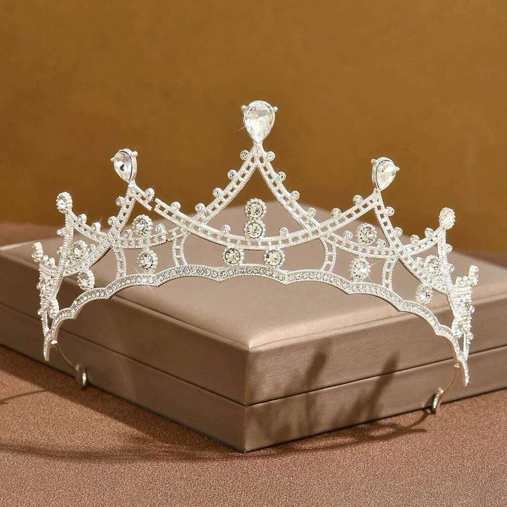 Ladies' fashionable water droplet design necklace earrings crown jewelry set wedding party holiday gift Z260313