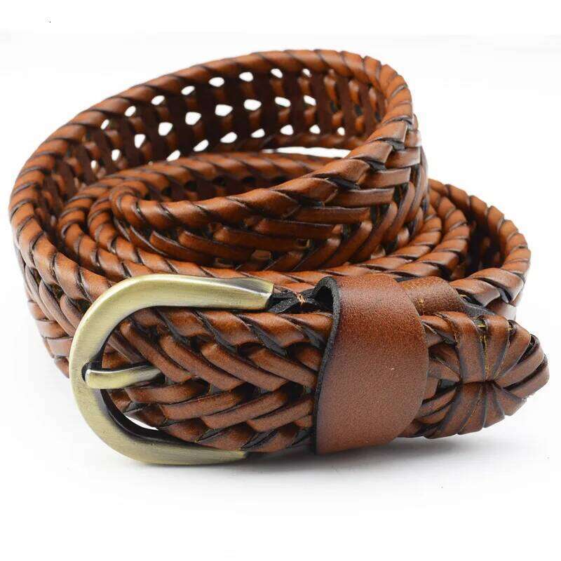 New Belt women belts luxury genuine leather braided Real Cow skin straps Men All-Matching Simple Fashionable Tide Belts Z260226