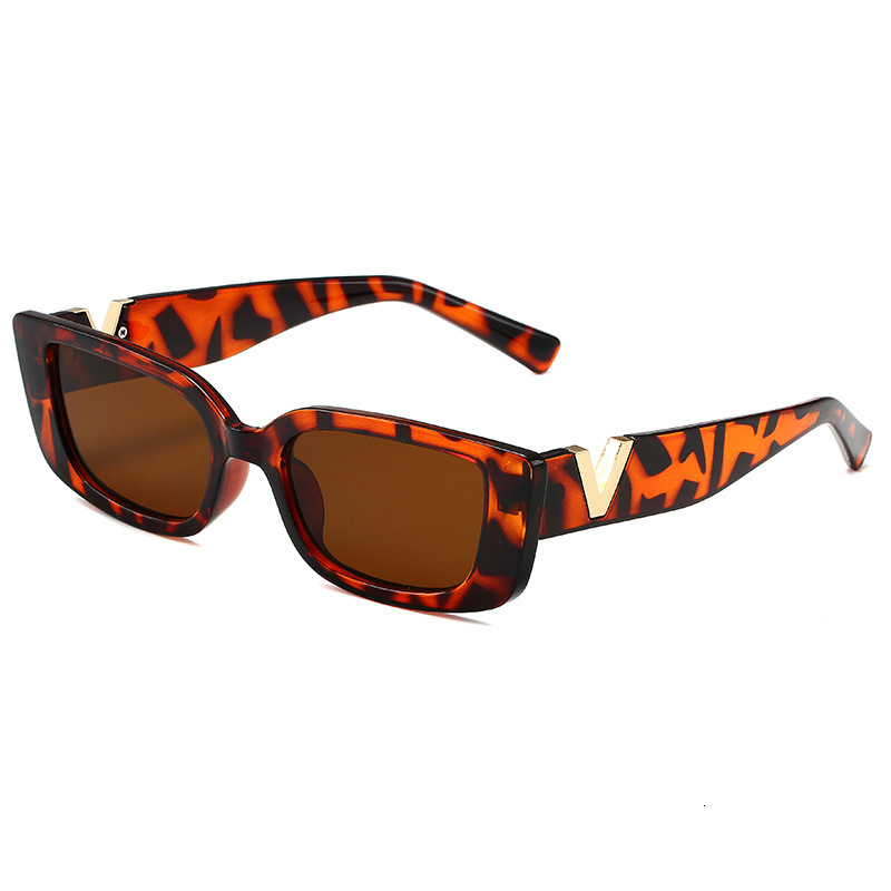 Luxury Brand Designer Sunglasses Fashion Trend Small Frame Plastic V Sunglasses For Women With Metal Hinges, Jelly Color Sunglasses For Men, Internet 