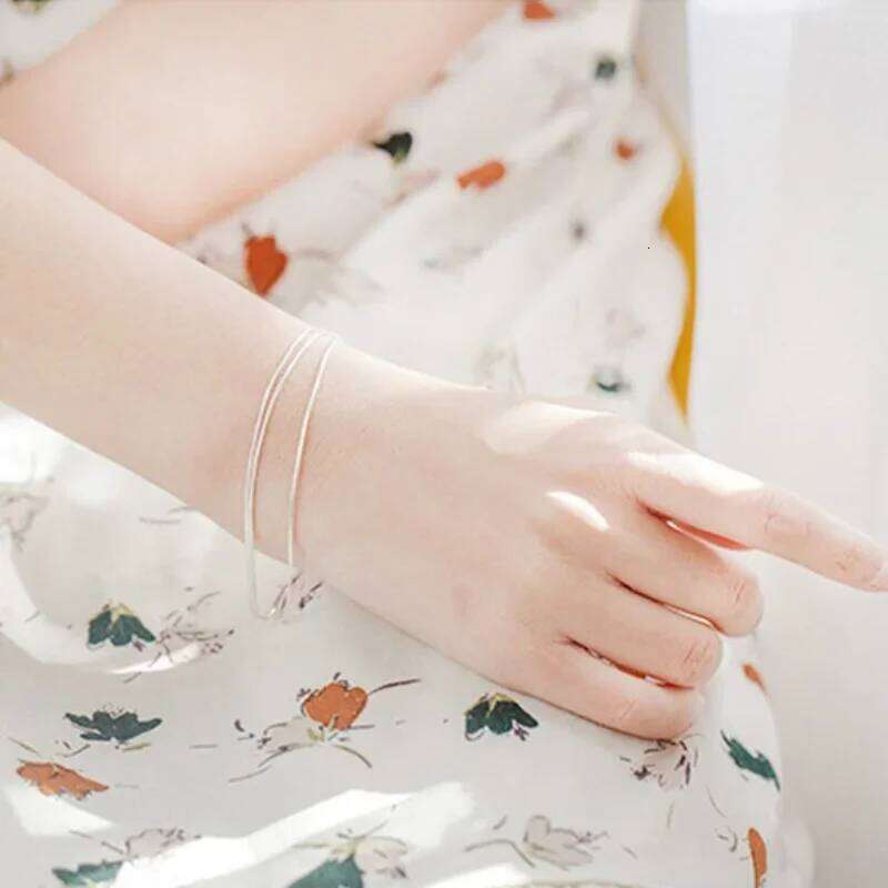 Simple Layer Bracelets Korean Jewelry Hot Fashion 925 Sterling Silver Bracelet for Women Z260313