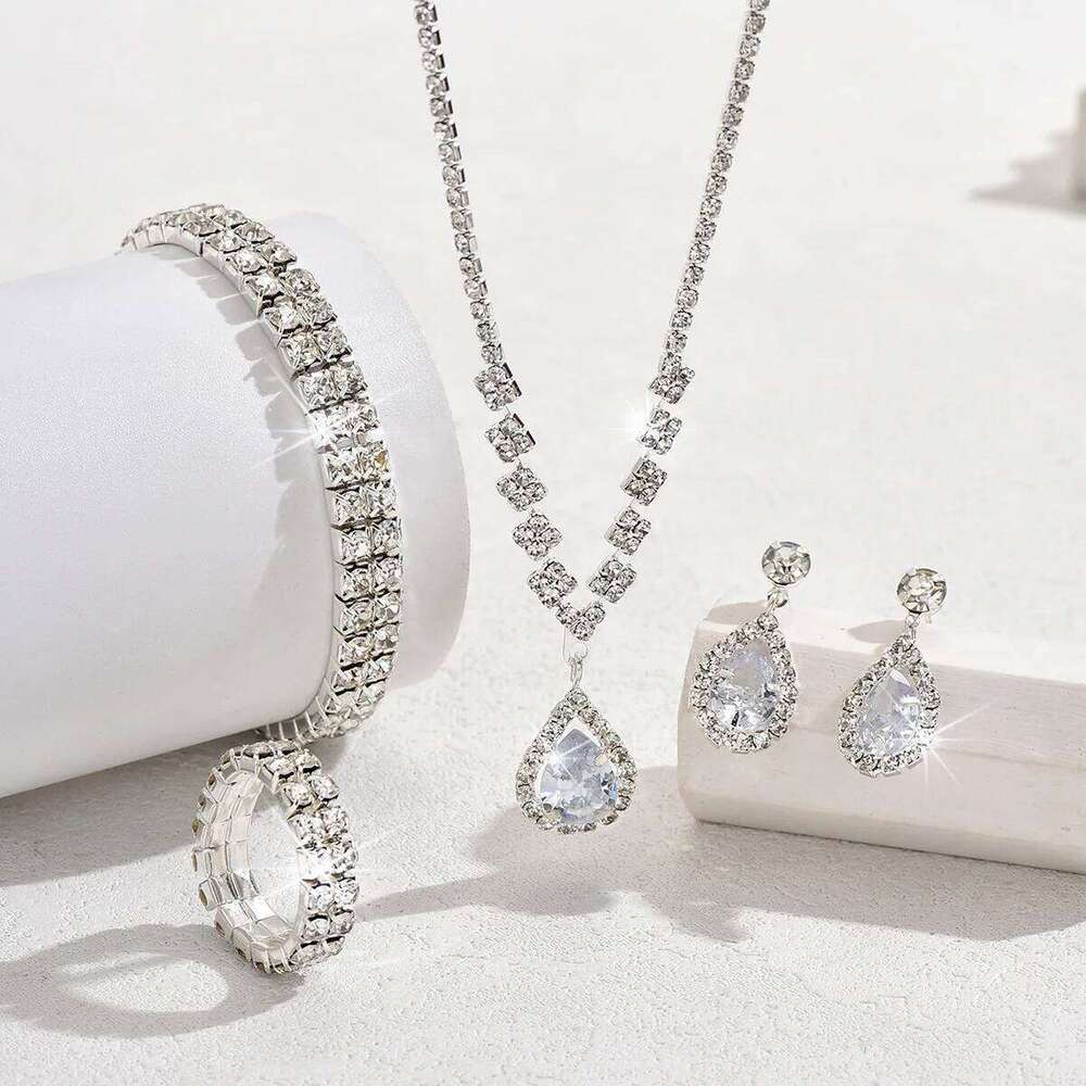 5 Women's Fashion Droplet Earrings Necklace Bracelet Ring Set Wedding Banquet Party Holiday Gift Z260313