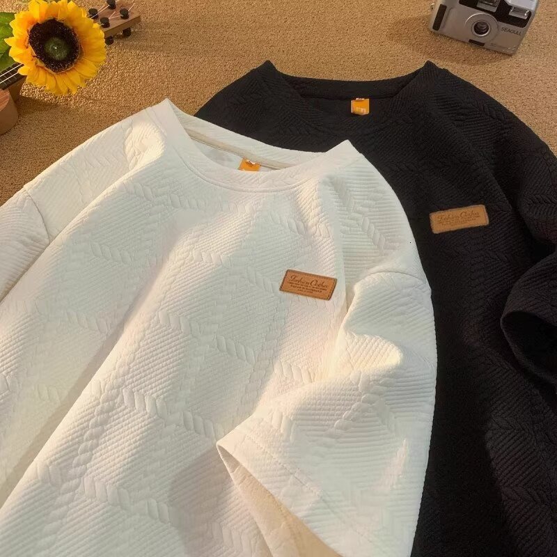 Summer New Designer Hoodie Design Men's With Unique Texture Designer T-shirt Loose Casual Jacquard Heavyduty Polo Shortsleeve Tee