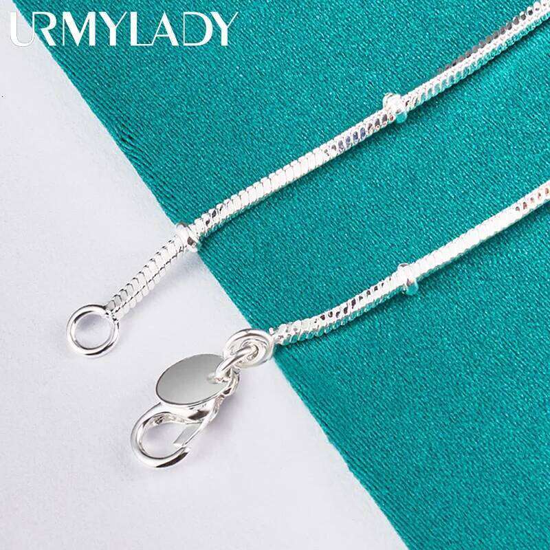 URMYLADY 925 Sterling Silver Snake Chain 20cm Bracelet For Women Men Wedding Charm Engagement Party Fashion Jewelry Z260313