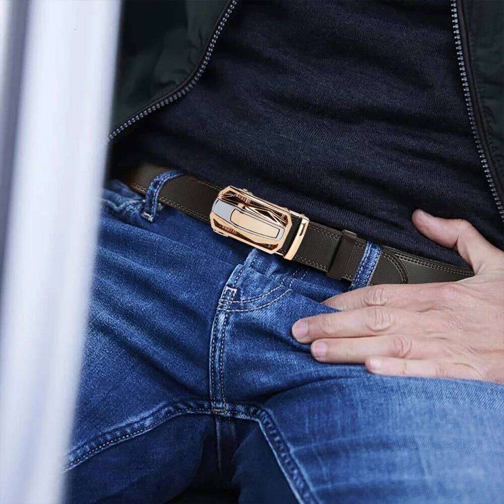 Automatic Fashionable Alloy Buckle Men's Business Clothing Genuine Leather Luxury Strap Z260226