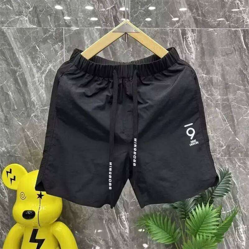 New Men's Casual Beach Breathable Quick Dry Vintage Personality Hip Hop High Street Streetwear Drawstring Shorts Z260314