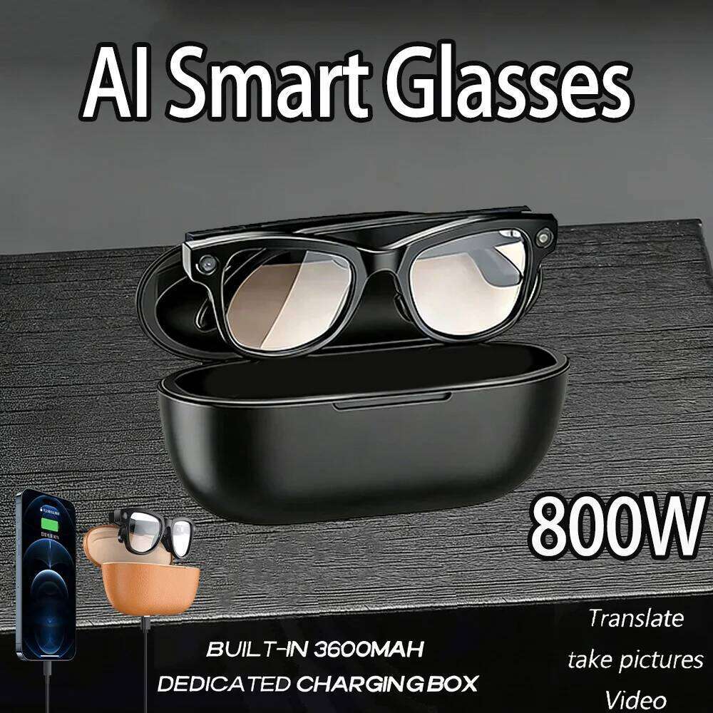 2026 Smart AI Glasses 4K 800W Camera 3600Mah Power Bank 32Gb BT Translation Chatgpt Music Photos & Video Sunglasses Men Women