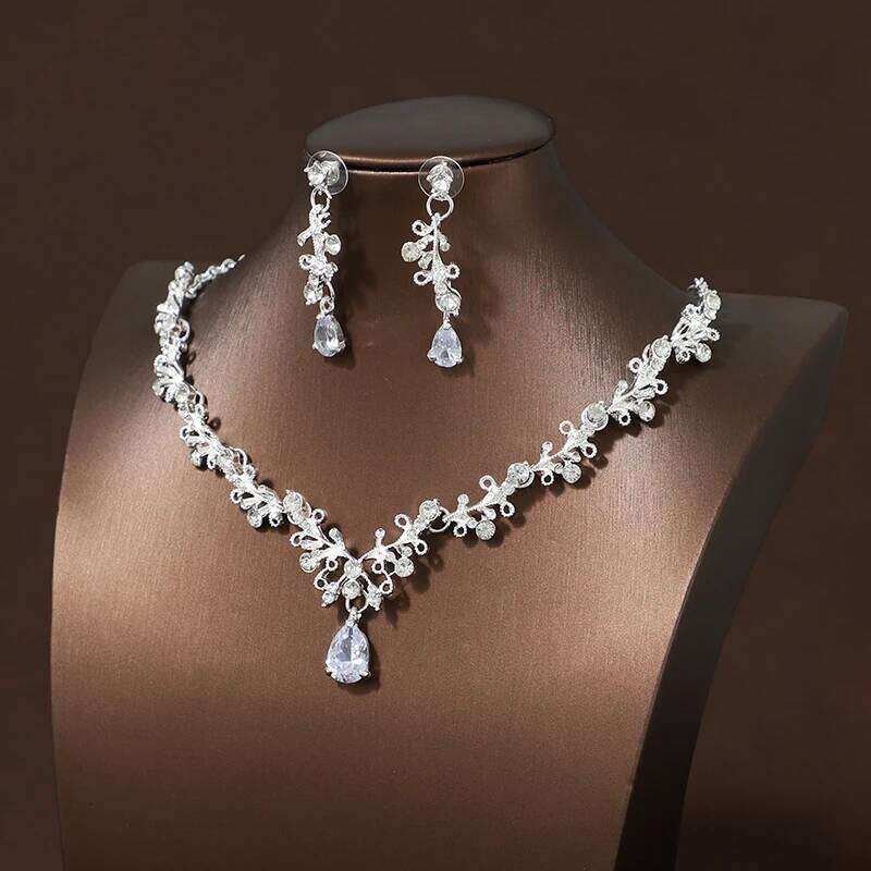 Itacazzo Bride Wedding Classic Necklace Earring Set Exquisite and Elegant Ladies Suitable for Party Festivals Z260313