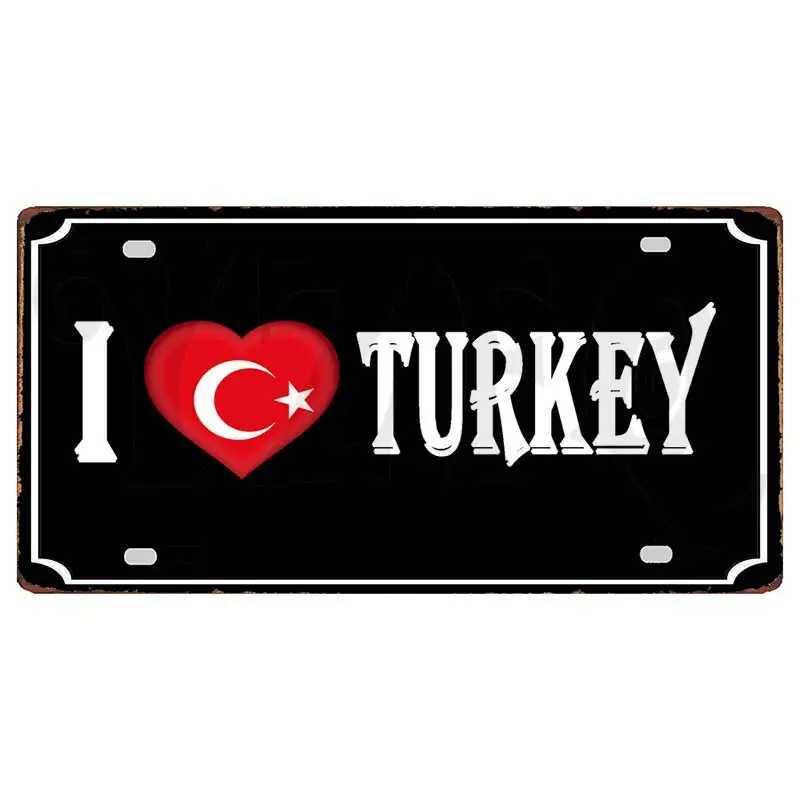 YZFQ Istanbul Turkey Travel City Metal Sign Poster Plate For Wall Restaurant Bar Craft Home Decor 30X15CM DC-1612A D260314