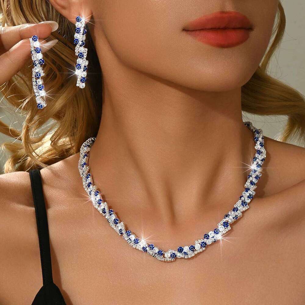 Ins Premium Fresh Shining Necklace Earrings Bracelet Ring Four Piece Set with Versatile Daily Outfit Z260313