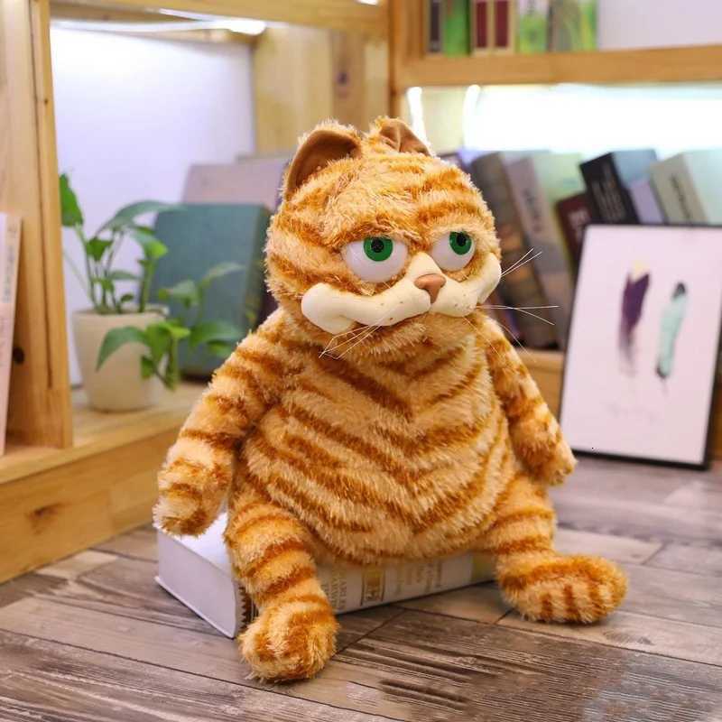 Fat Orange Plush Cat Stuffed Animals Toy Lifelike Yellow Tabby Cat Kitty Toy for Boys and Girls Children Xmas Birthday Y260314