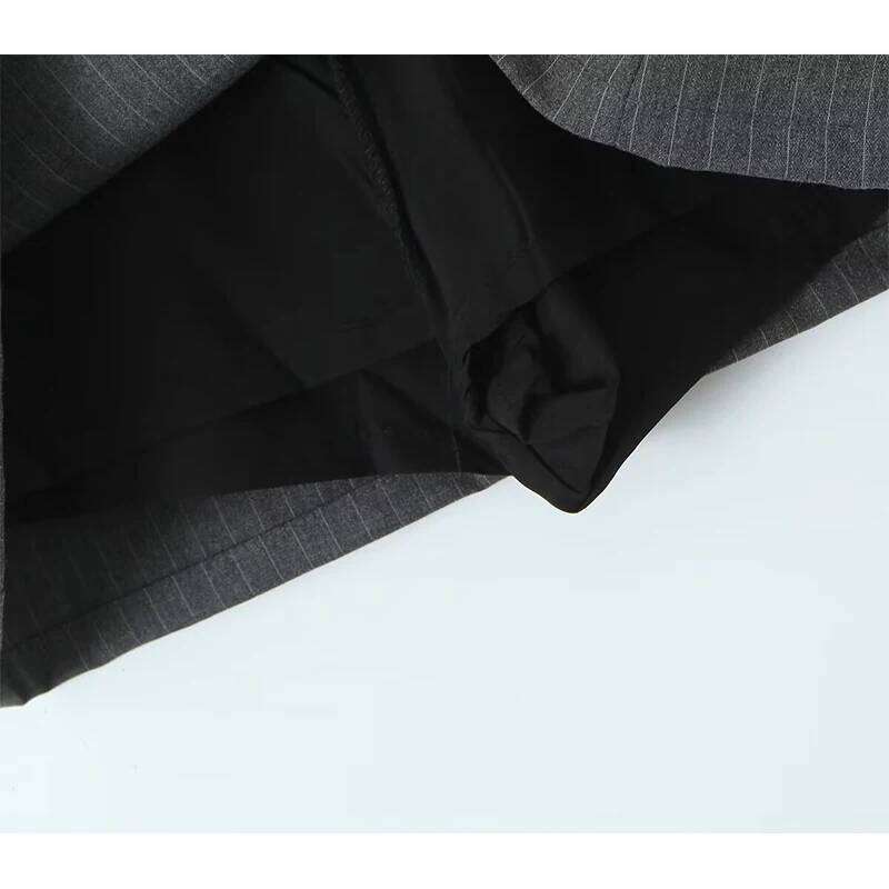 YENKYE Y2K Cool Girl Striped Pencil Mini Skirt Vintage High Waist Sexy Women Black Gray Summer Skirts Z260314