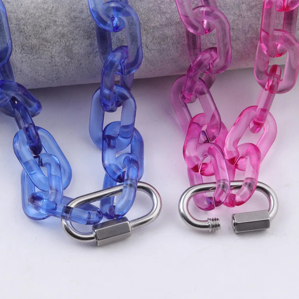 Trendy Transparent Acrylic Chain Choker Necklace For Women Men Plastic Clear Link Chains Collar Necklaces Punk Party Jewelry 260312